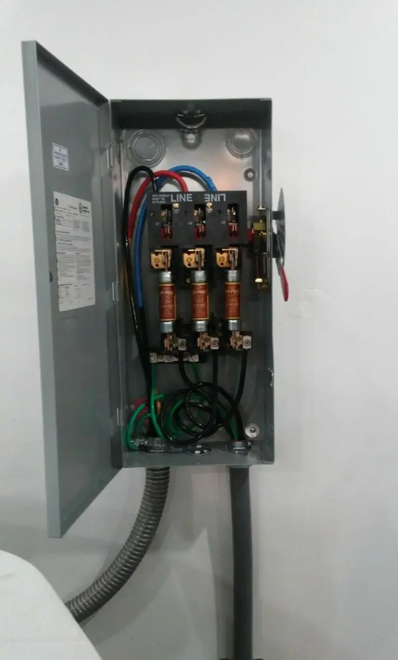 Three-phase disconnect switch installed for Electrical Wiring & Rewiring in Orchard Park